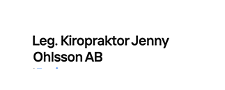 Leg. Kiropraktor Jenny Ohlsson AB